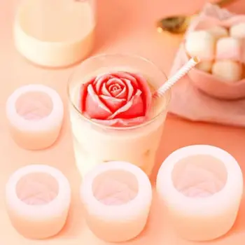 

Free Shipping 3D Rose Flowers Silicone Cake Mould Different For Mousse Silicone Baking Mold Size Cake Tools Bloom T4N6