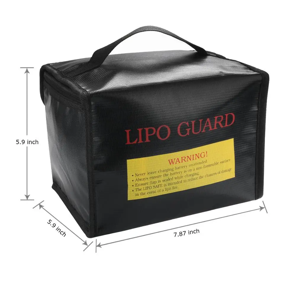 Sac de Sécurité Batterie Lipo Ignifuge 21x16x15.5cm - Protection Charge