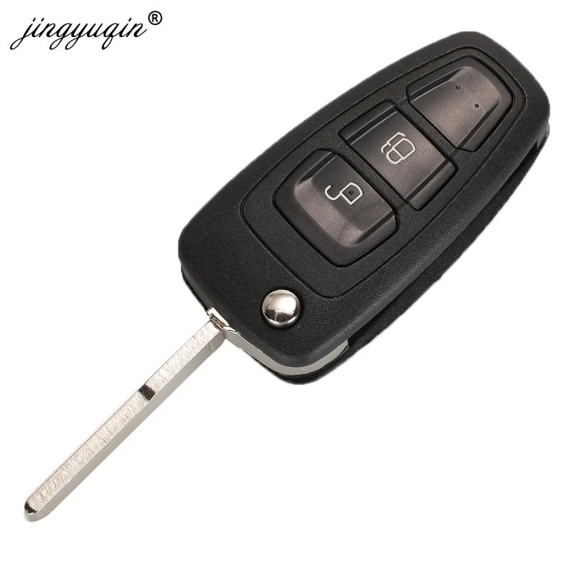 Jingyuqin откидной складной пульт дистанционного ключа оболочки ключа автомобиля 3 кнопки для Ford Focus Mondeo Fiesta 2013 Fob авто чехол с HU101 лезвие