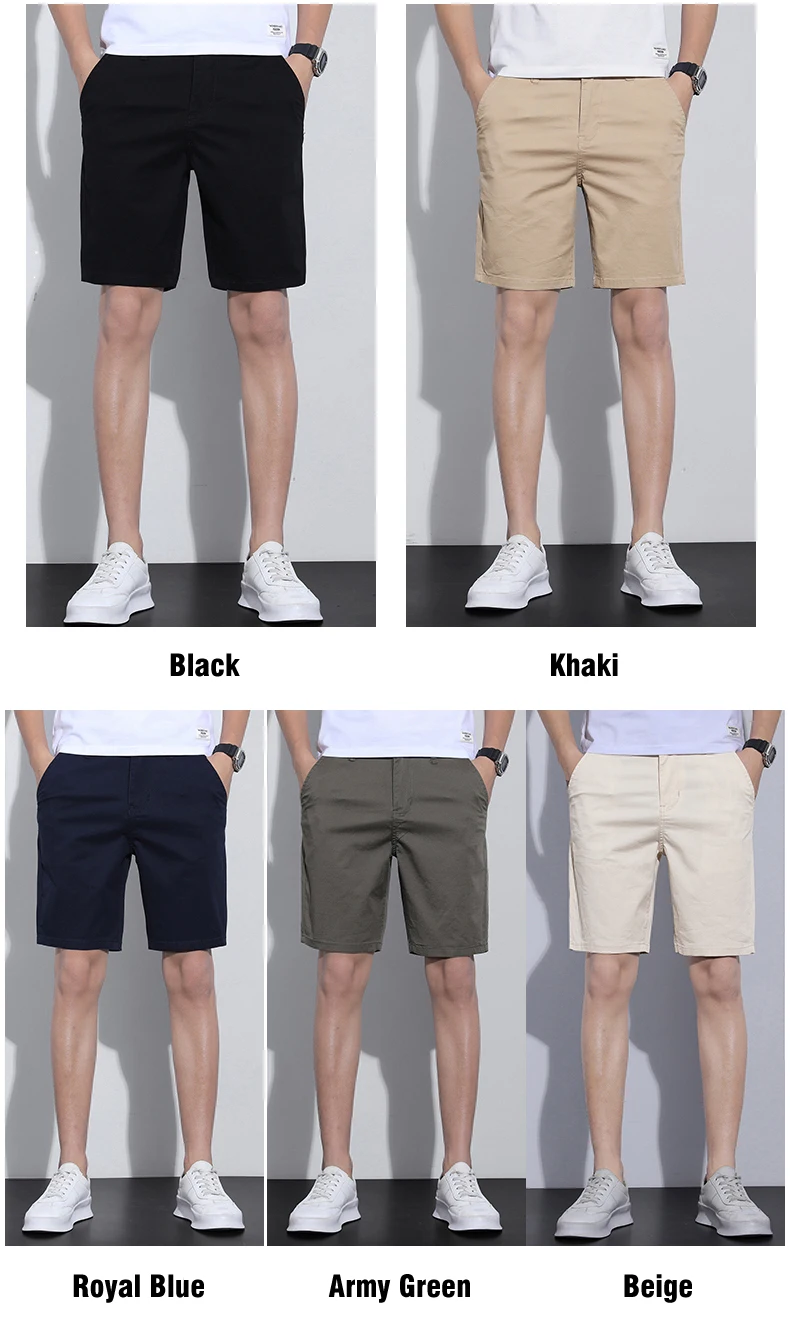 mens casual summer shorts 5 Colors Classic Style Men's Slim Shorts 2021 Summer New Business Fashion Thin Stretch Short Casual Pants Male Beige Khaki Gray best casual shorts for men
