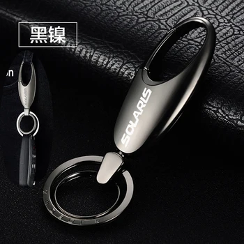 

Men Women Car Key chain custom made Alloy Metal Clasps Hooks Buckle Waist Keychain for Hyundai SOLARIS 2018 2019 accessories
