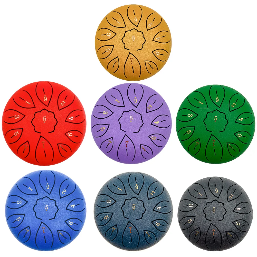 

6 inch Steel Tongue Drum 11 Tune Notes Percussion Musical Instrument Hand Pot Tank Drum with Bag Drumsticks Sticker