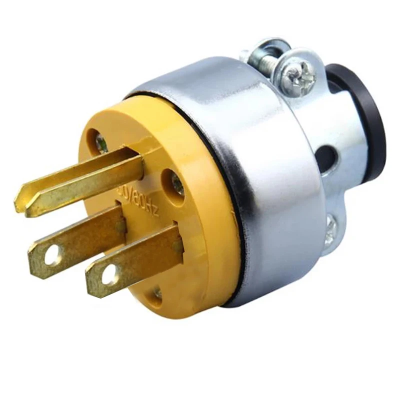 Electrical Socket America L5-15P L5-15R US Connector 15A Extension Tripolar Wired Receptacle Male Female Anti-Loose Locked Plug