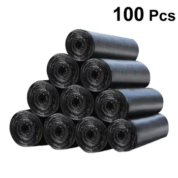 

5 Rolls Black Garbage Bag Household Eco-friendly Thickened Garbage Bag Portable Garbage Bag