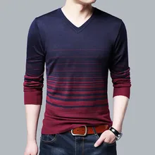 Брендовый свитер, Мужской Повседневный пуловер с круглым вырезом, хлопковый шерстяной пуловер для мужчин, Осень-зима, модный полосатый джемпер, свитера