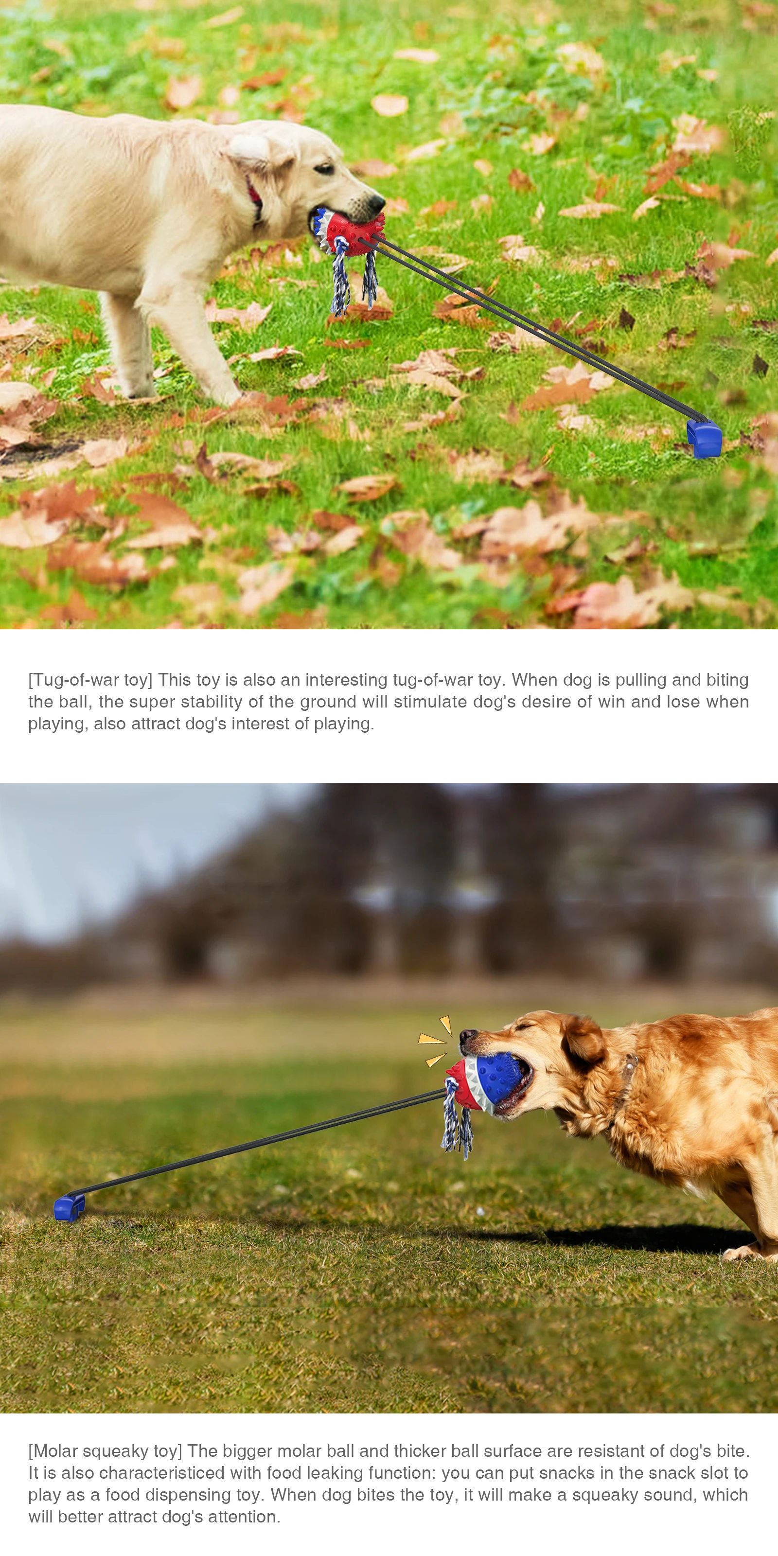 TPR Outdoor Dog Toys Pet Chew Toy Tug of War for Medium Large