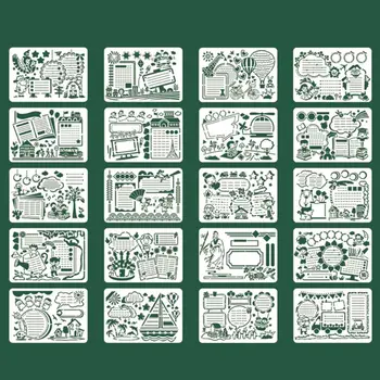 

6pcs/set Kids Plastic Painting Theme Drawing Template Rulers Hand Craft DIY Stencils Decor Tools Stationery Children Gifts