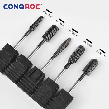 

5 Pieces Black Carbide Nail Drill Bit Set Gel Polish Remover Coarse File 2.35mm Shank Electric Mini Drill Accessories for Dremel