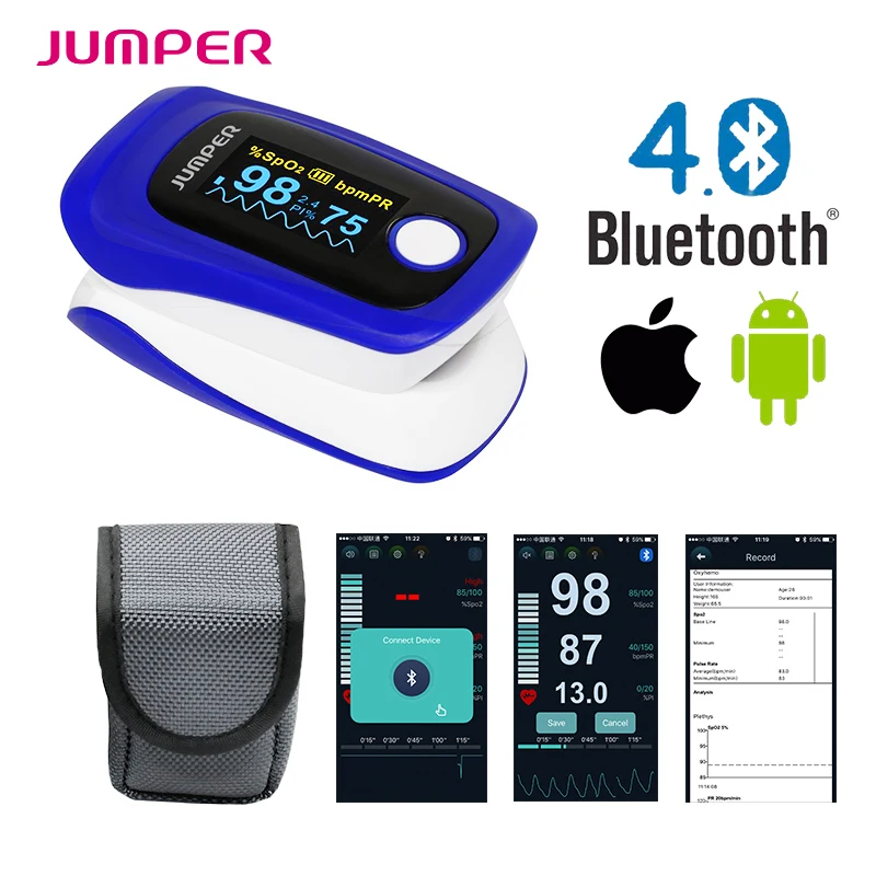 Health Care Bluetooth Fingertip Oximetro de pulso de dedo OLED Pulse Oximeter Saturator Pulsioximetro for android IOS Phone iPad (19)