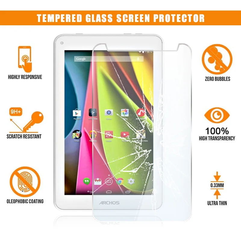 

For ARCHOS 70C COBALT 7 Inch Tablet Tempered Glass Screen Protector Scratch Resistant Anti-fingerprint HD Clear Film Guard Cover