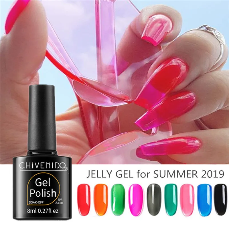 Новейший Женский Цветной желатиновый желе гель желатин Янтарный лак для ногтей прозрачный глазурованный лак для ногтей украшение для ногтей