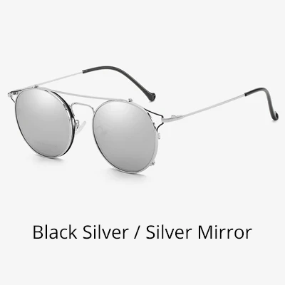 Ralferty, женские очки, оправа для оптических линз, женские солнцезащитные очки с клипсой по рецепту, круглые, кошачий глаз, женские солнцезащитные очки Z17102 - Цвет оправы: Black Silver-Silver