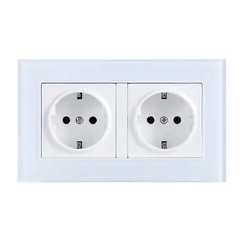 

EU 146 Type Two German Socket German Standard Tempered Glass Socket Panel Export European Standard European German Socket