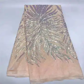 

NEW African Lace Fabric, French Sequins Net Lace Noble Gold Sequins Fabrics High Quality African Black Tulle Sequins Lace Fabric