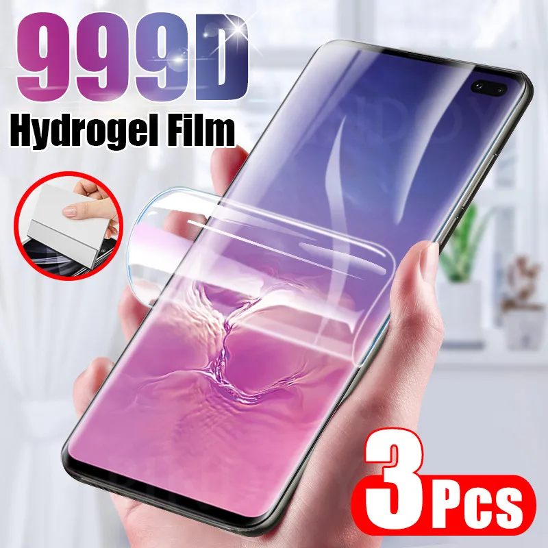 Película de hidrogel para Samsung Galaxy, Protector de pantalla para Samsung Galaxy S10, S20, S9, S8 Plus, Note 9, 8, Note 20, 10, 8, 9, 3 unidades