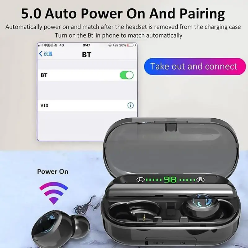 VODOOL наушники классические нежные текстуры V10-1 TWS Bluetooth гарнитура вкладыши беспроводные стерео IPX5 наушники ж/зарядная коробка