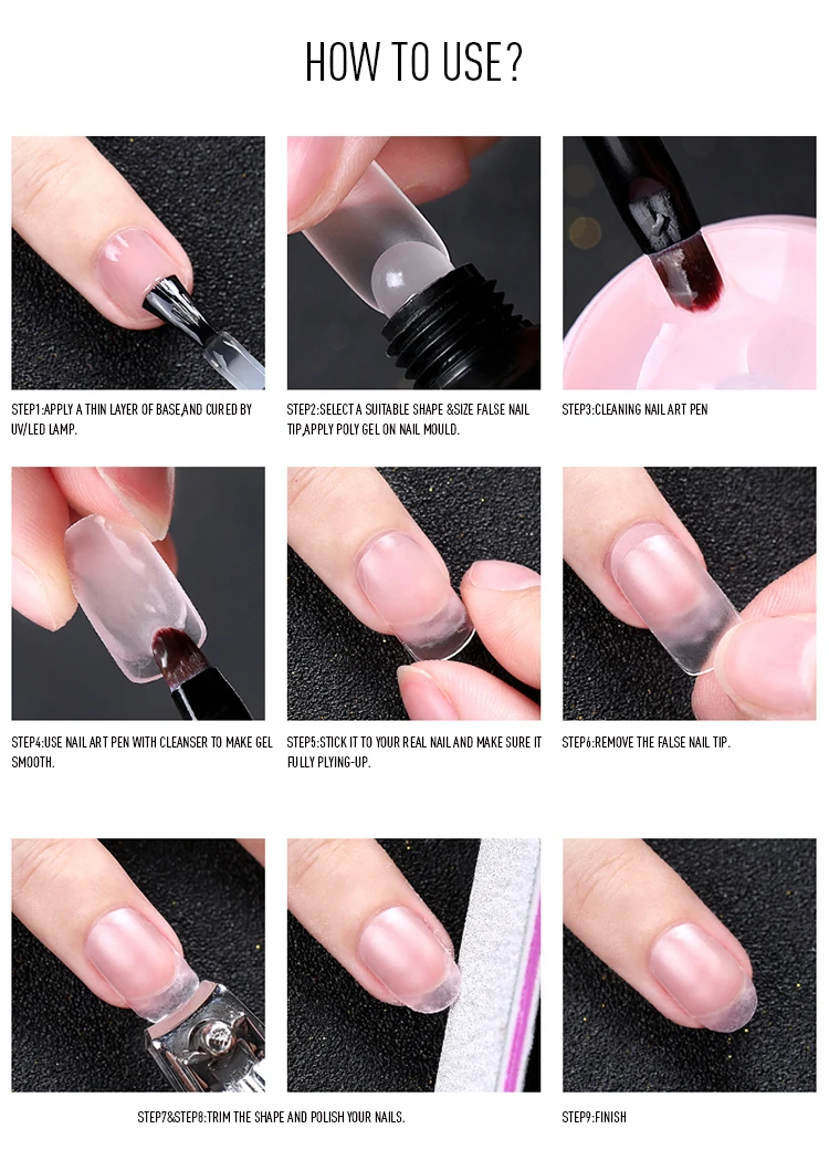 Ori 30g Polygel Nail Acrylic Poly Gel Pink White Nail Art Uv Led Builder Gel Tip Quick Extension For Manicure Nails Gelpolish Nail Gel Aliexpress