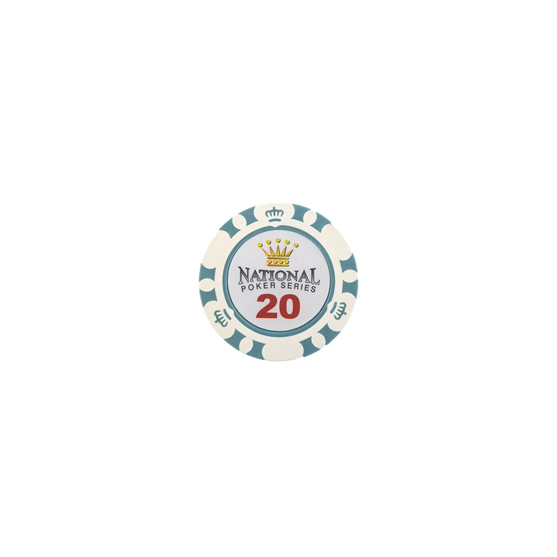 20 face value 1 шт. 14 г фишки для покера Корона глина монета баккарат техасский холдем покер набор для короны игральные карты чипы 11 цветов чип - Цвет: 20 face value