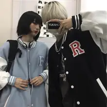 

Autumn Baseball Jackets For Women Men Couple Jacket Hip Hop Tops College Style Button Up Baseball Uniform Gothic Bomber Jacket