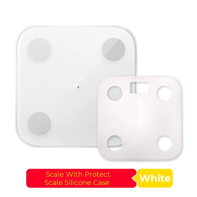 With White Case Xiaomi Mijia Mi Composition Scale 2 Smart Body Fat Weight Scale Bluetooth Digital Electronic LED Balance APP Data Analysis - Цвет: With White Case