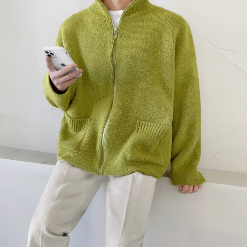 Men's Cardigan Green | Cardigan Sweater | Kintting Tops | Kinttwear -  Collar Cardigan - Aliexpress