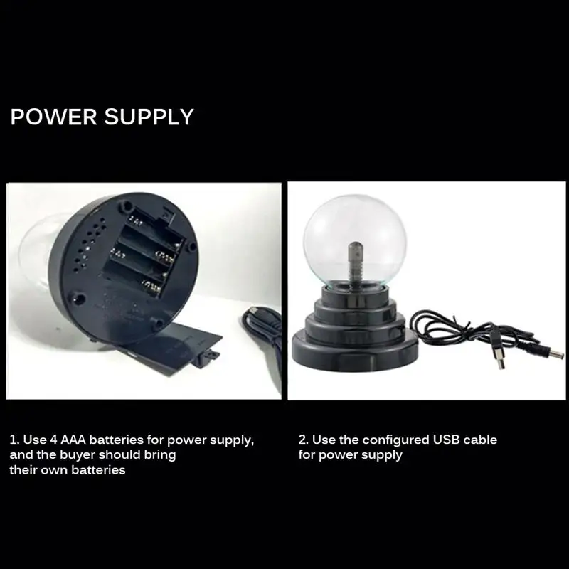 Горячая Распродажа 14*10*10 см USB Волшебная черная основа стеклянный плазменный шар Сфера светильник ning вечерние светильник с USB кабелем