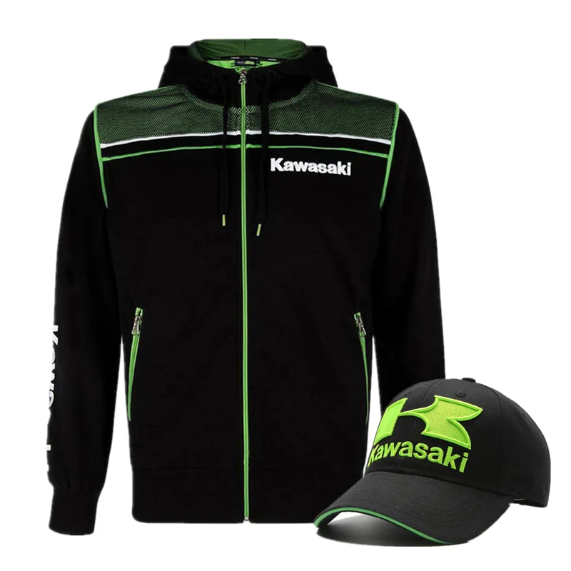 Мотоциклетная Толстовка для Kawasaki Racing, Мужская мотоциклетная внедорожная куртка, шапки, мотоциклетные велосипедные комплекты, Спортивная Толстовка