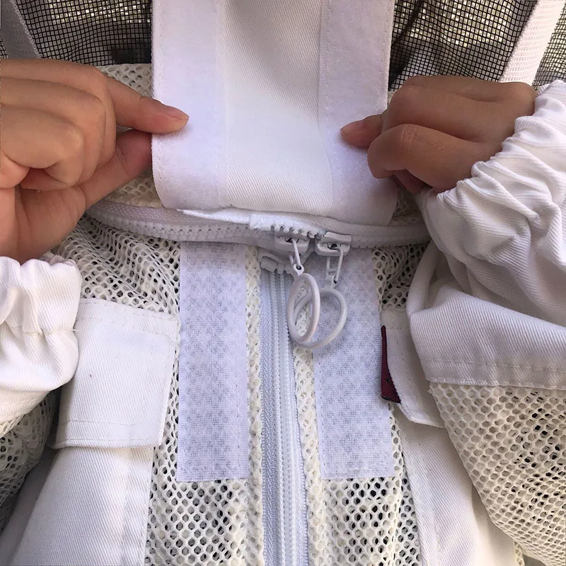 1 Set Children Beekeeping Suit White Three Layers Mesh Bee Clothes For Beekeeper Overalls Ventilation Apicultural Farms Tools