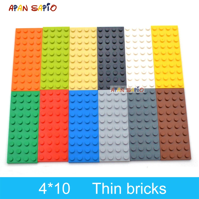 10Pcs 4X10 Dots Diy Building Blocks Figure Sottili Mattoni Giocattoli Educativi Creativi Per Bambini Dimensioni Compatibili Con 3030