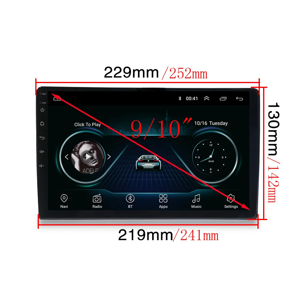 Автомагнитола мультимедийный DVD плеер с GPS навигацией Bluetooth Wi Fi OBD2 2Din 9 10 дюймов
