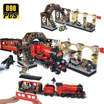

Designer Building Blocks Set Harries Potters Ron Hermione Hogwarts Express Train Bricks Toys for Boys Girls Children