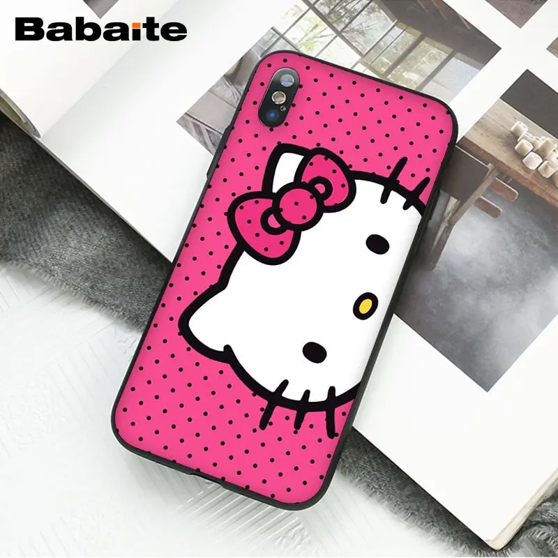 Babaite милый Kawaii hello kitty чехол для телефона для iPhone XR 11 Pro MaxXS MAX 8 7 6 6S Plus X 5 5S SE