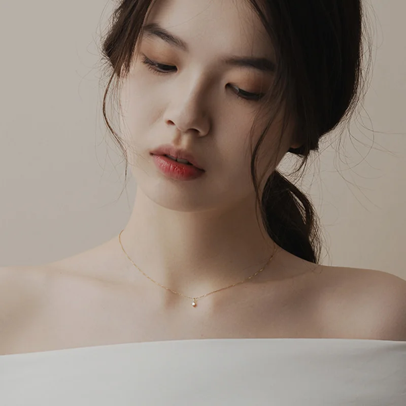 Hot Sale 925 Sterling Silver AAA Zirconia Chain Necklace Shiny Pendant Gift Choker Wedding Jewelry NK066 - Image 2