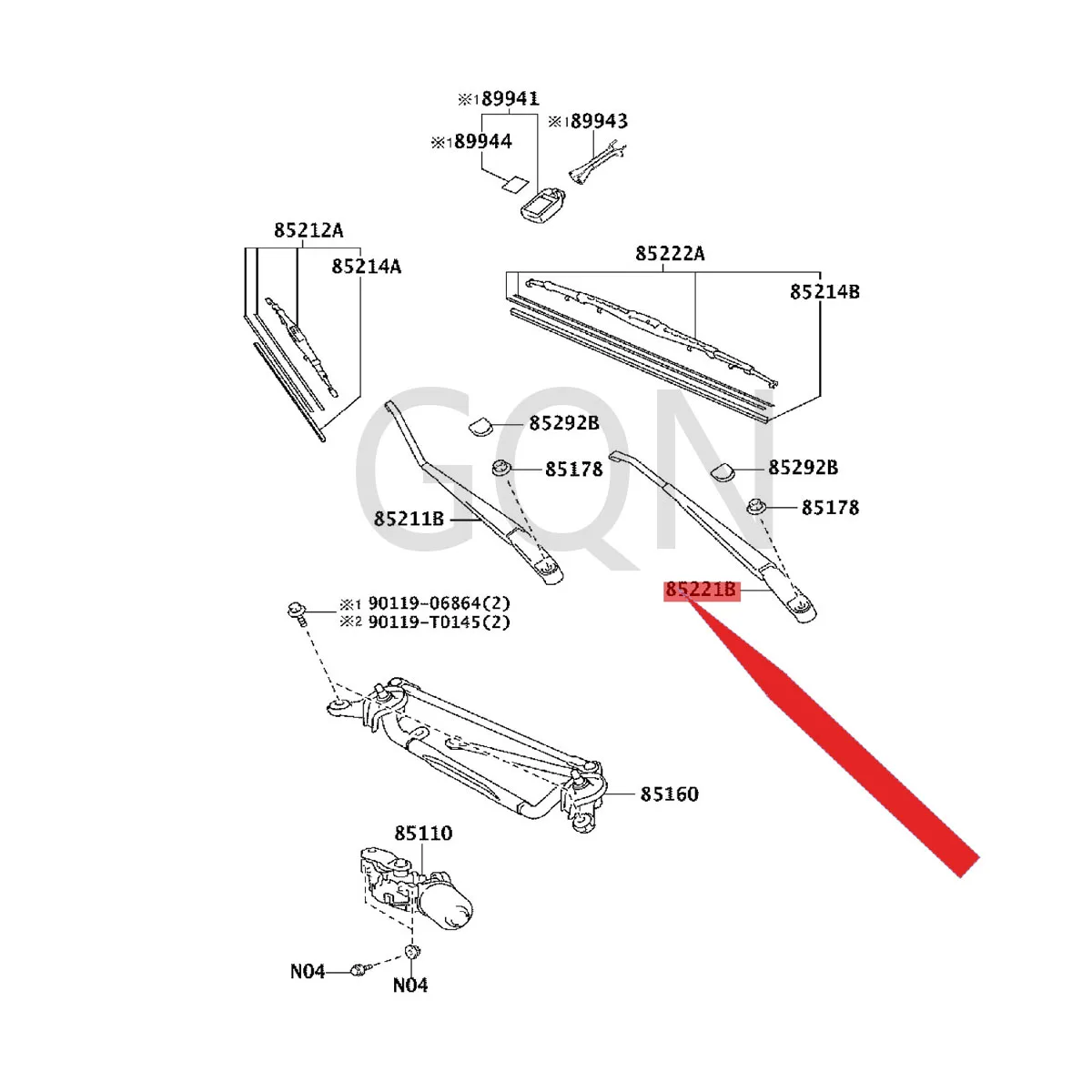 

Левая передняя рычаг стеклоочистителя 2013-Toy ota YAR ISV IOS рычаг стеклоочистителя. L передний рычаг стеклоочистителя, поворотный рычаг в сборе