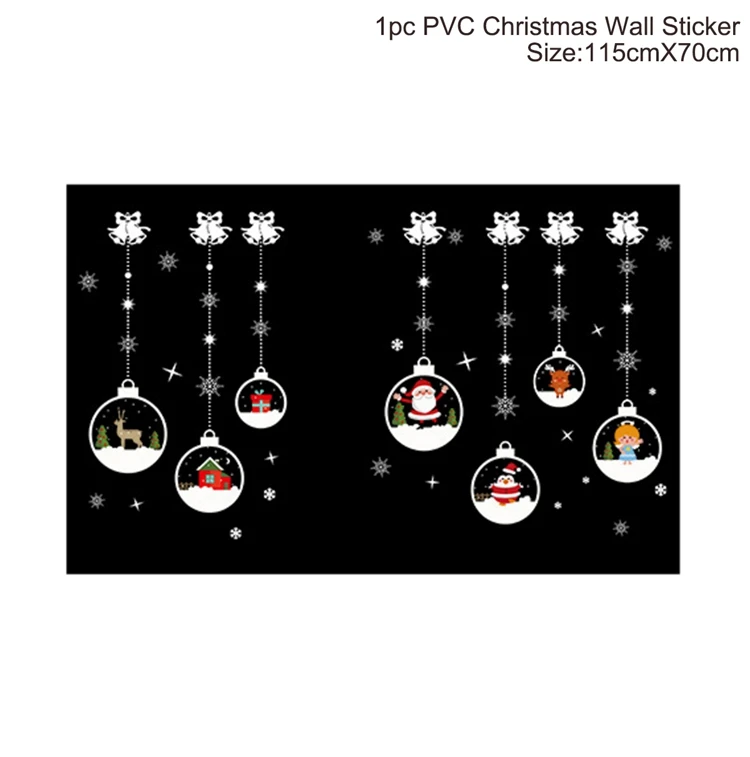 QIFU Рождественский флаг, рождественские украшения для дома, украшения для двери, натальные подвесные декоративные украшения Рождественский подарок, счастливый год - Цвет: window sticker 2
