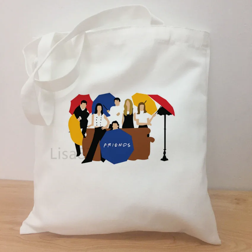 Casual shoulder large capacity simple shopping bag Friends TV Fans girls hand bag women simple package bag Tote Bag - Цвет: C15