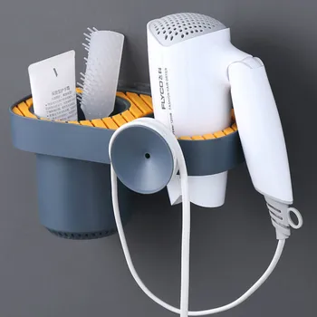 

Non Perforated Bathroom Hair Dryer Toothbrush Shelf Wall Mounted Air Duct Storage Rack In Toilet Shower Organizer