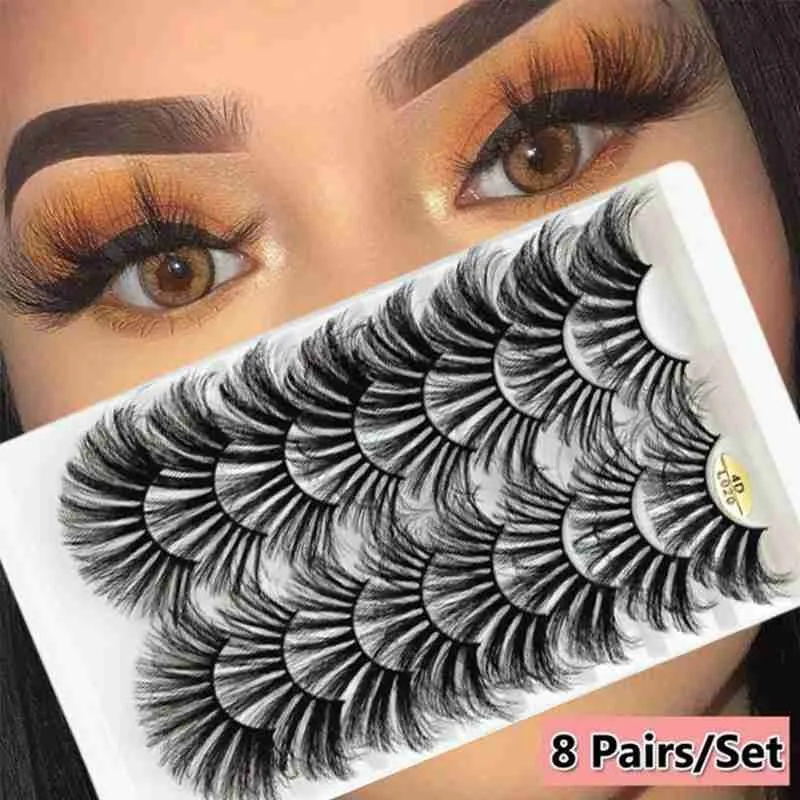 8 пар 3d норковые накладные ресницы Wispy крест длинные толстые мягкие Модные 25 мм