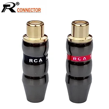 

10pcs RCA Female Jack Adapter RCA Connector Gold Plated Audio Video RCA Converter 5 Pairs(Black + Red)