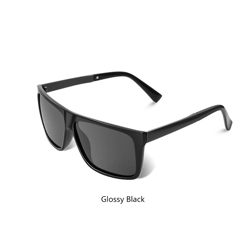 JZU Новые поляризованные солнцезащитные очки мужские зеркальные очки для вождения черные прямоугольные Солнцезащитные очки Мужские крутые модные классические очки - Цвет линз: C1