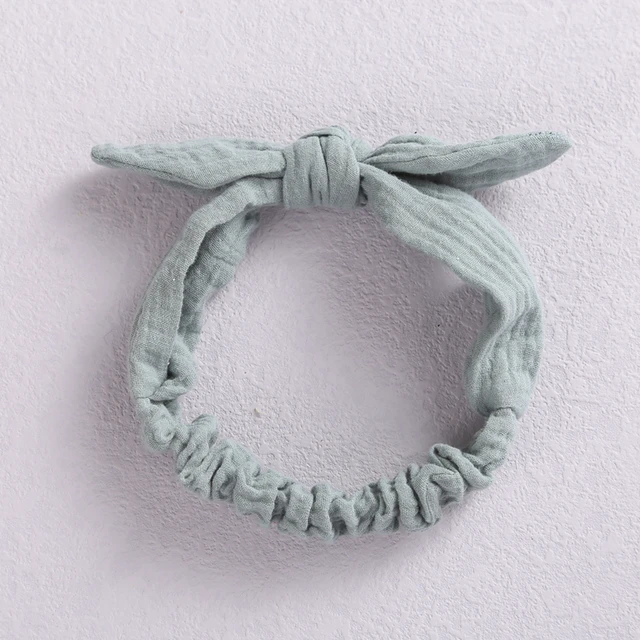 Baby Elastic Hair Bands Girl Headband Cotton Linen Kids Headwear Knot Hair Accessories Toddler Rabbit Ear Turban Playa Ties Soft 17