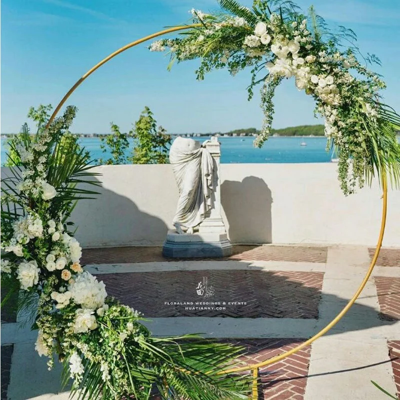 Wedding Birthday Arch Decoration Background Wrought Props Outdoor Lawn Round Backdrop Frame decor | Дом и сад