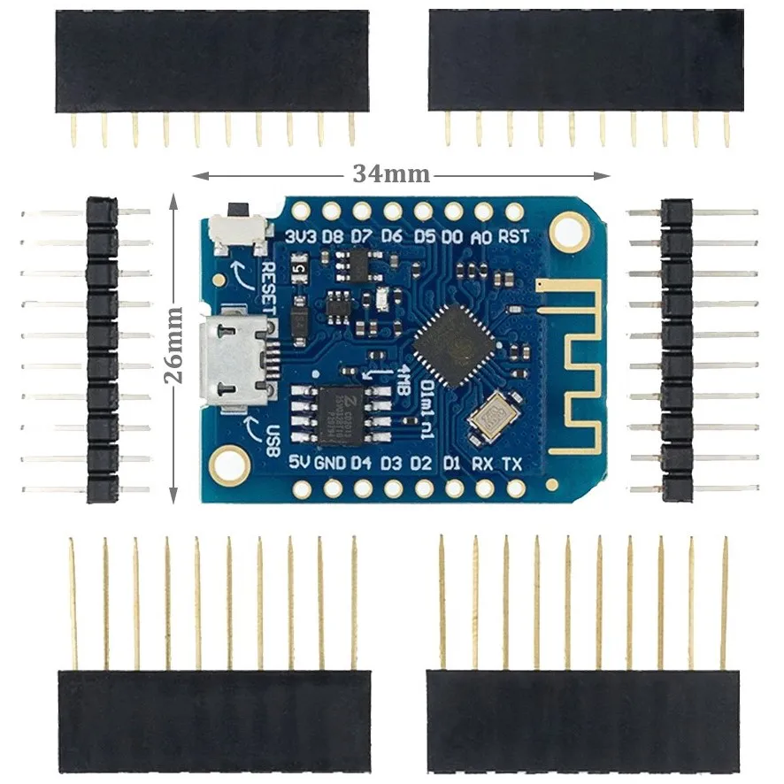 10 шт. для Wemos D1 Mini V3.0.0 WIFI Интернет вещей Плата развития ESP8266 CH340 CH340G Arduino Nodemcu V2