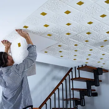 

Roof Ceiling Decoration Wallpaper 3D Stereo Wall paper Bedroom Living Room Tv Background Wall Skirt Self-adhesive Decor Sticker