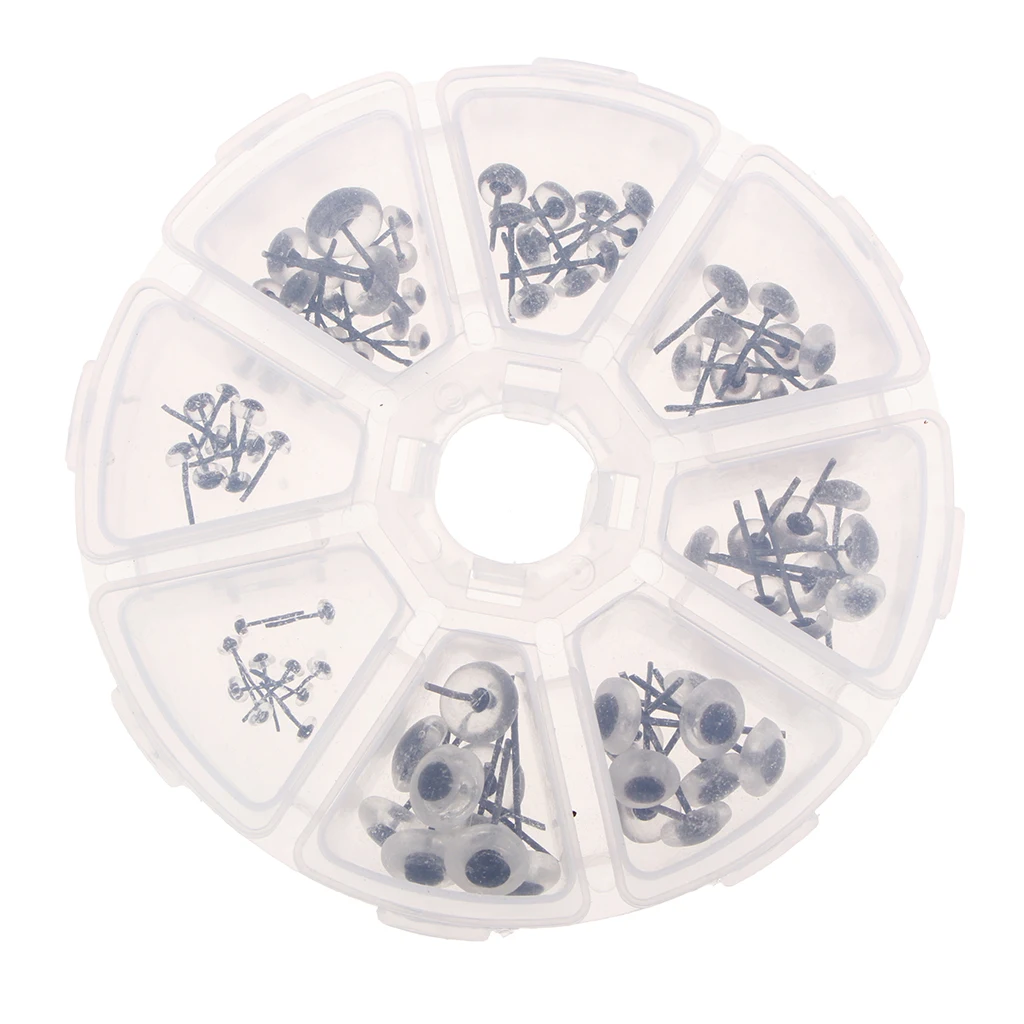 80 Pieces Lots in Box 3/4/5/6/7/8/9/10mm Glass Eyes Clear Glass Safety Eyes For Teddy Bear/Dolls/Toy Animal/Felting/Sewing