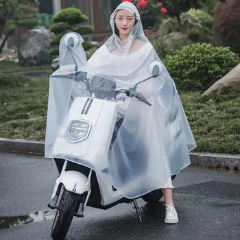 

Vehemo Unisex Rainwear Windproof Motorcycle Raincoat Detachable Hat Poncho for Rain-Proof Scooter Wind for Coat