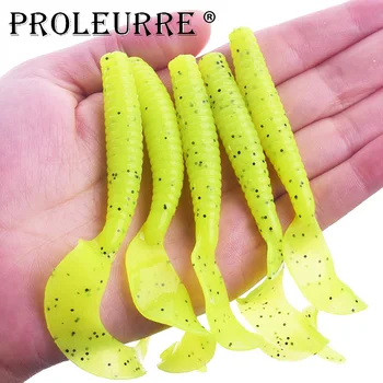 

5Pcs Worm Soft bait 80mm 4.2g Jig Wobbler Fishing Lures Artificial Silicone Salt Smell Additive baits Long Tail Swimbait Tackle