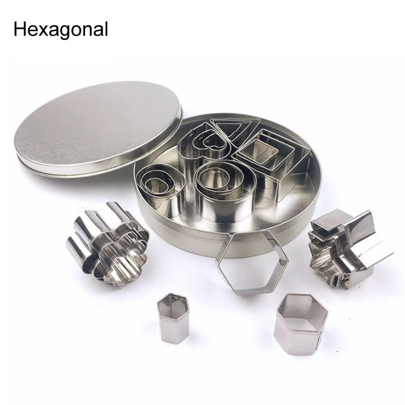 hexagonal 24 шт. выпечка печенья Кондитерские высечки из нержавеющей стали формы для выпечки мини резак для печенья Форма для выпечки тортов Слайсеры DIY формы для выпечки - Цвет: hexagonal