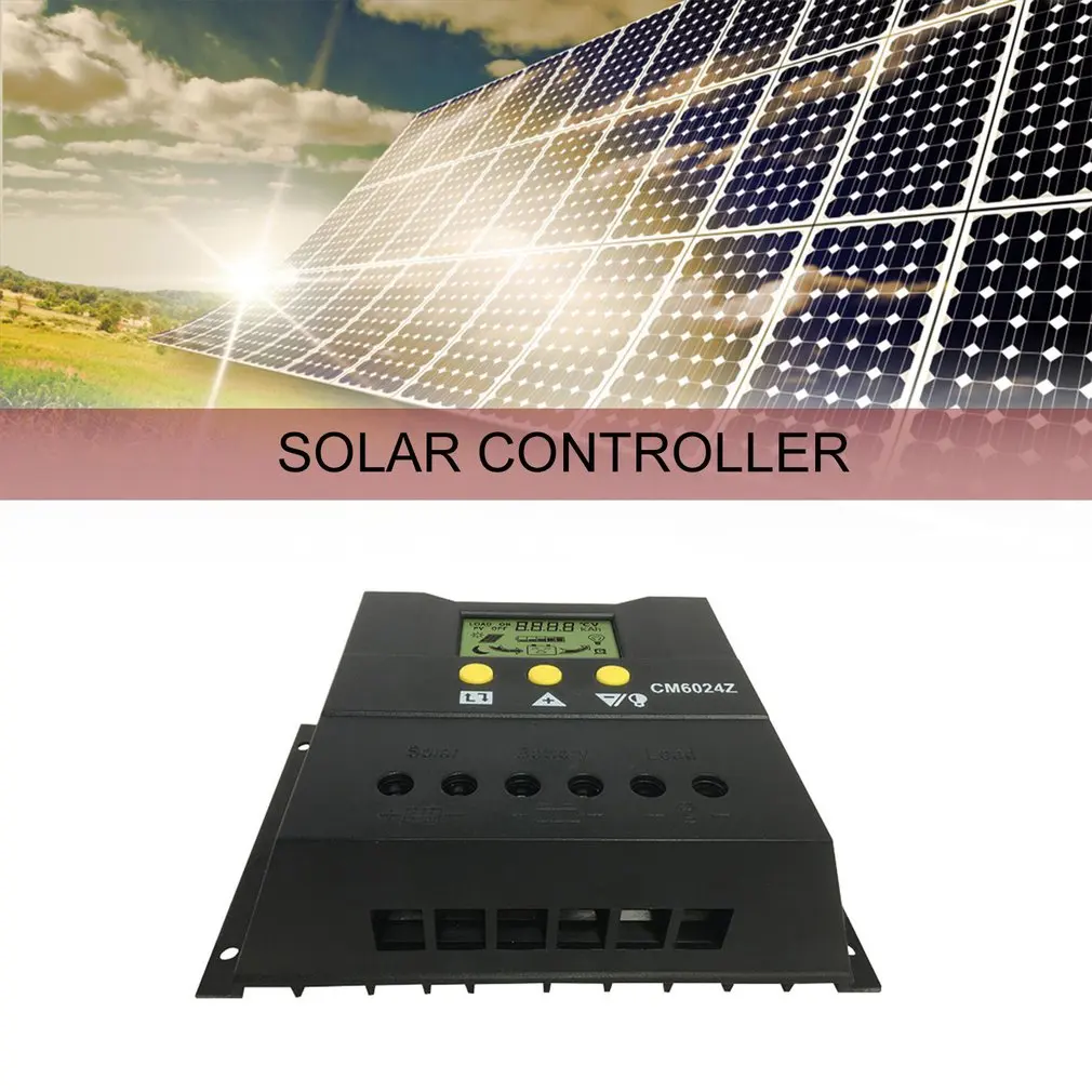 Портативный Контроллер заряда на солнечной батарее с подсветкой lcd 12V 24V автоматический PWM регулятор зарядного устройства с функцией синхронизации