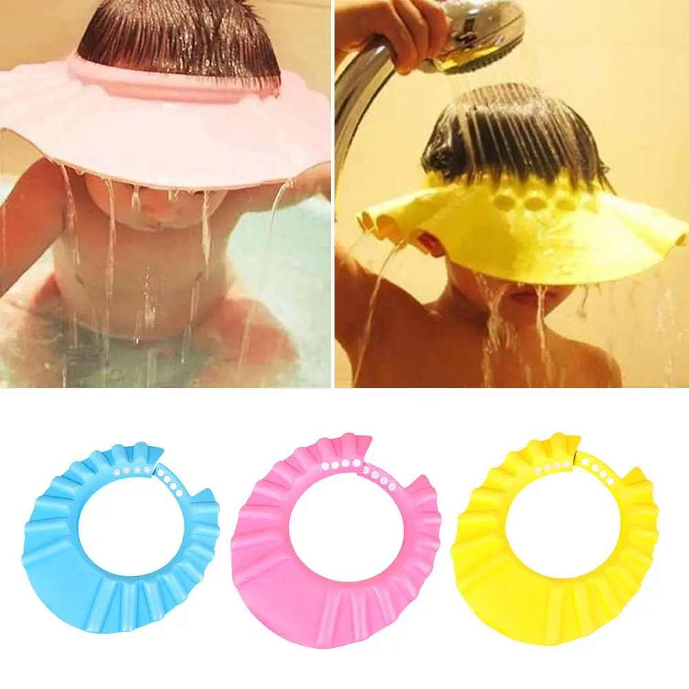 

Kids Baby Shower Cap Bath Soft Silicone Adjustable Cap Hat Ear Protection For 40cm-55cm Head Circumference For 1-6 Years Old